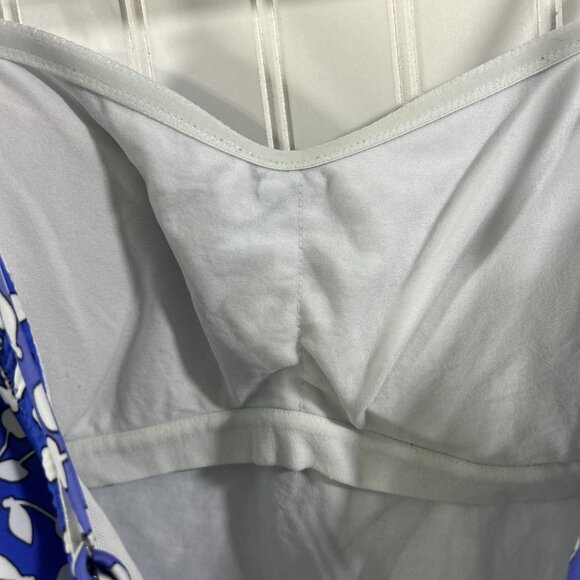 Croft & Barrow Women 16 Tankini Blue White Padded Bra - Picture 5 of 7